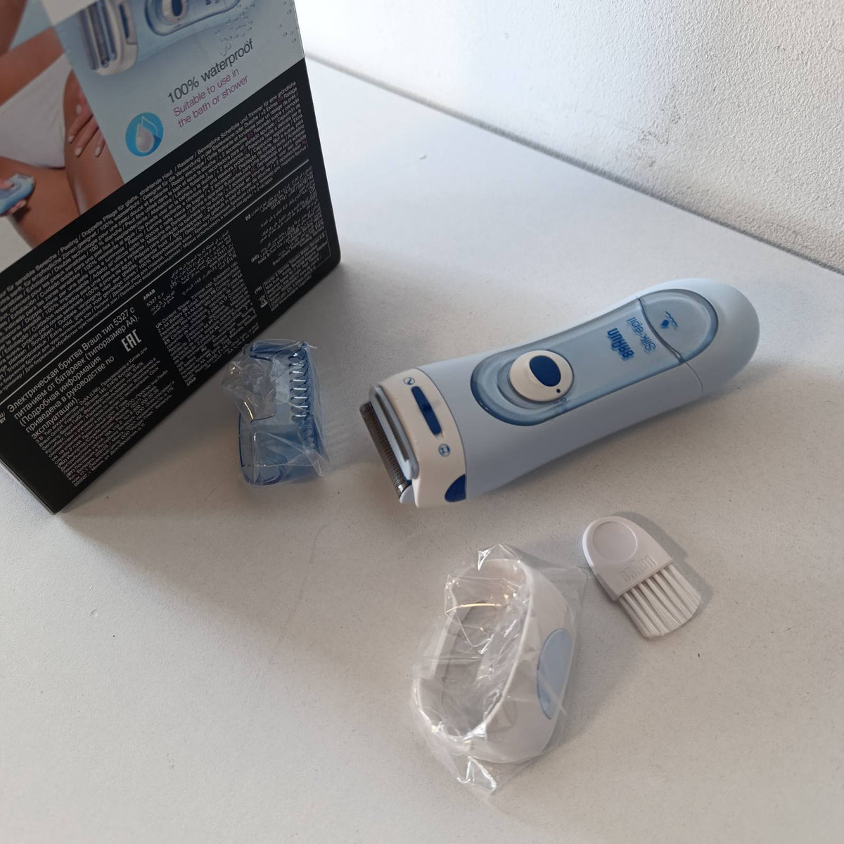 321016 - BRAUN Makinë rroje elektrike pa tel Silk-épil LS5-160 për femra, Prerës flokësh i lagësht dhe i thatë 3-në-1, eksfoliues me 2 aksesorë, blu