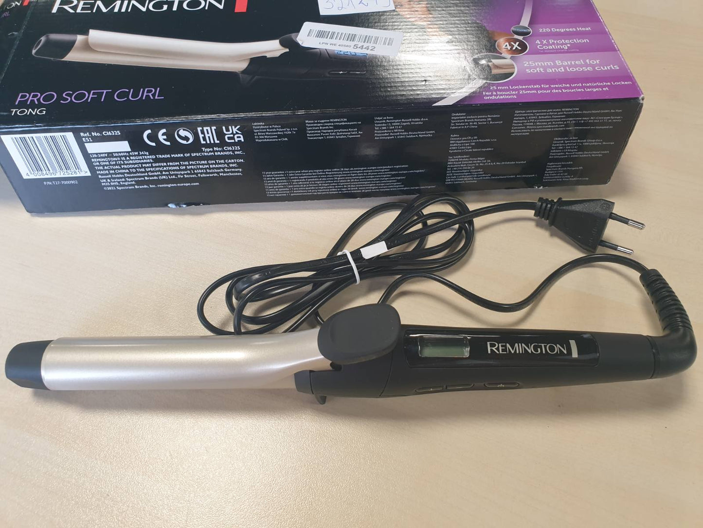 321249 - REMINGTON Hekur kaçurrelash Pro Soft Curl CI6325 - 25 mm, veshje antistatike qeramike-turmalinë, ngjyra e zezë/krem