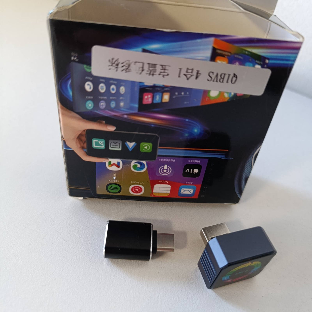 319955 - ADAPTUES PA TEL PËR CARPLAY GCNWW 4-NË-1 DHE ANDROID AUTO DONGLE, MBËSHTET AIRPLAY DHE MIRRORLINK SCREEN PASQYRING, LIDHJE E SHPEJTË DHE E QENDRUESHME 5.8GHZ, PLUG AND PLAY PËR MAKINA ME CARPLAY TË LIDHUR ME TELA NGA FABRIKA