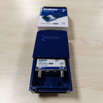 277026 - EDISION Amplifikator Antenash AMP-10 1UHF, 10-25db i Rregullueshëm, 107dBmV, 24V, për DVB-T/T2, Frekuenca UHF 470-694MHz, me Filtër 5G LTE