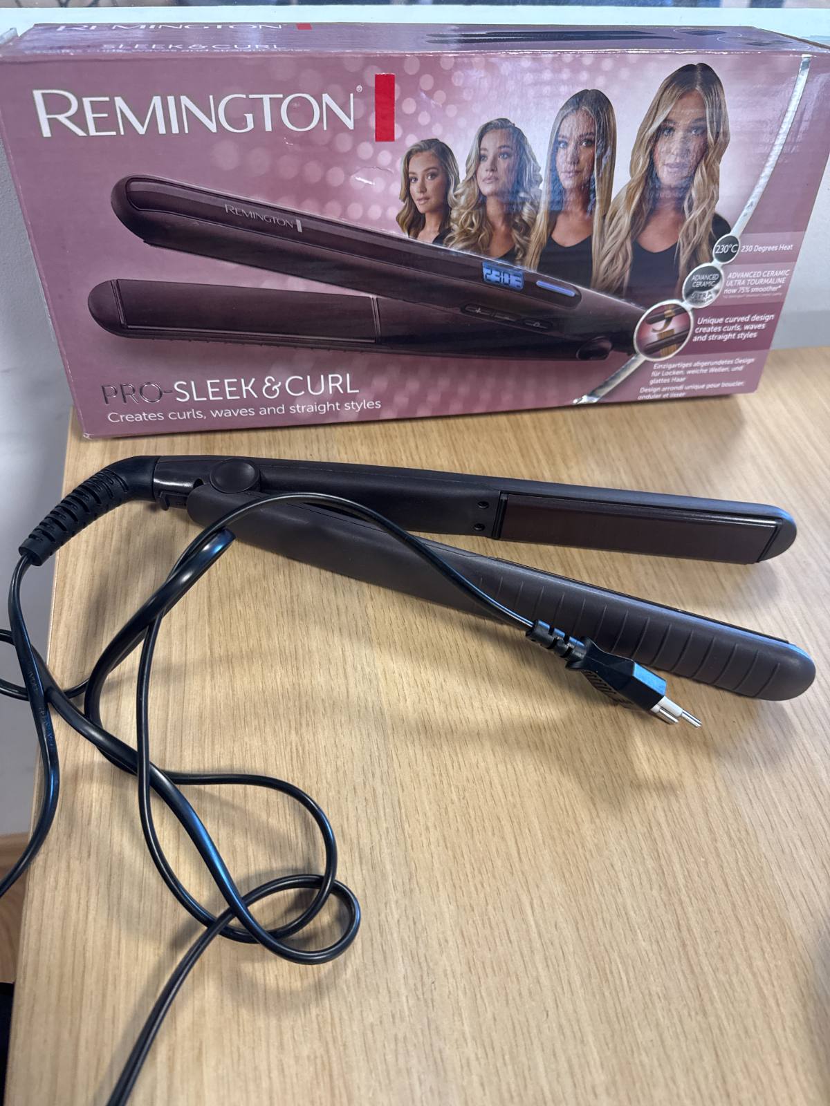 275231 - REMINGTON Pjastër flokësh Pro Sleek & Curl, dizajn i rrumbullakosur, 150-230°C, ekran LCD, pjastër flokësh S6505