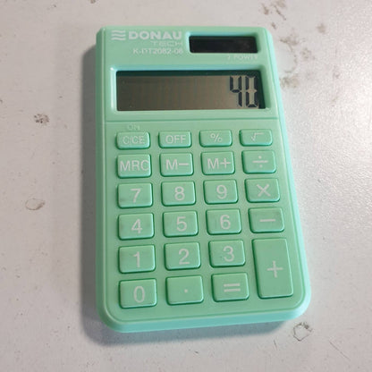 274697 - DONAU Kalkulator Xhepi TECH - Funksion Rrënje Katrore me 8 Shifra - 9.7 x 6 x 1 cm - Jeshile - Kalkulator me Ekran 8 Shifrash - Me Energji Diellore të Dyfishtë - Funksionim me Bateri - Dizajn Kompakt