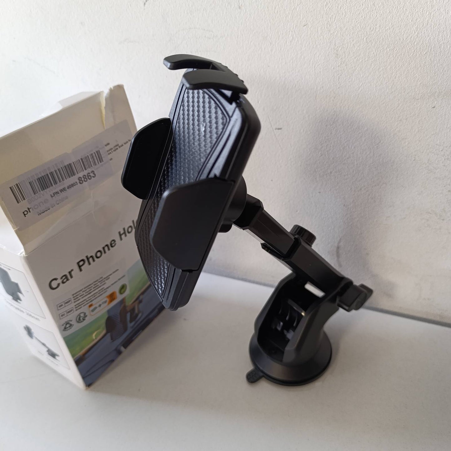 274367 - HOPPAC Mbajtëse telefoni për makinë, Montim telefoni për makinën në panelin e kontrollit dhe xhamin e përparmë, rrotullim 360 gradë dhe lirim i shpejtë, për telefona inteligjentë 4-7 inç