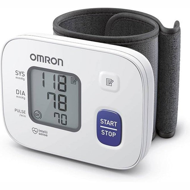 269089 - OMRON RS2 Wrist Blood Pressure Monitor – Matës tensioni për kyçin e dorës me zbulim të rrahjeve të parregullta të zemrës, i validuar klinikisht, me manshetë 13.5–21.5 cm dhe memorie për 30 matje.