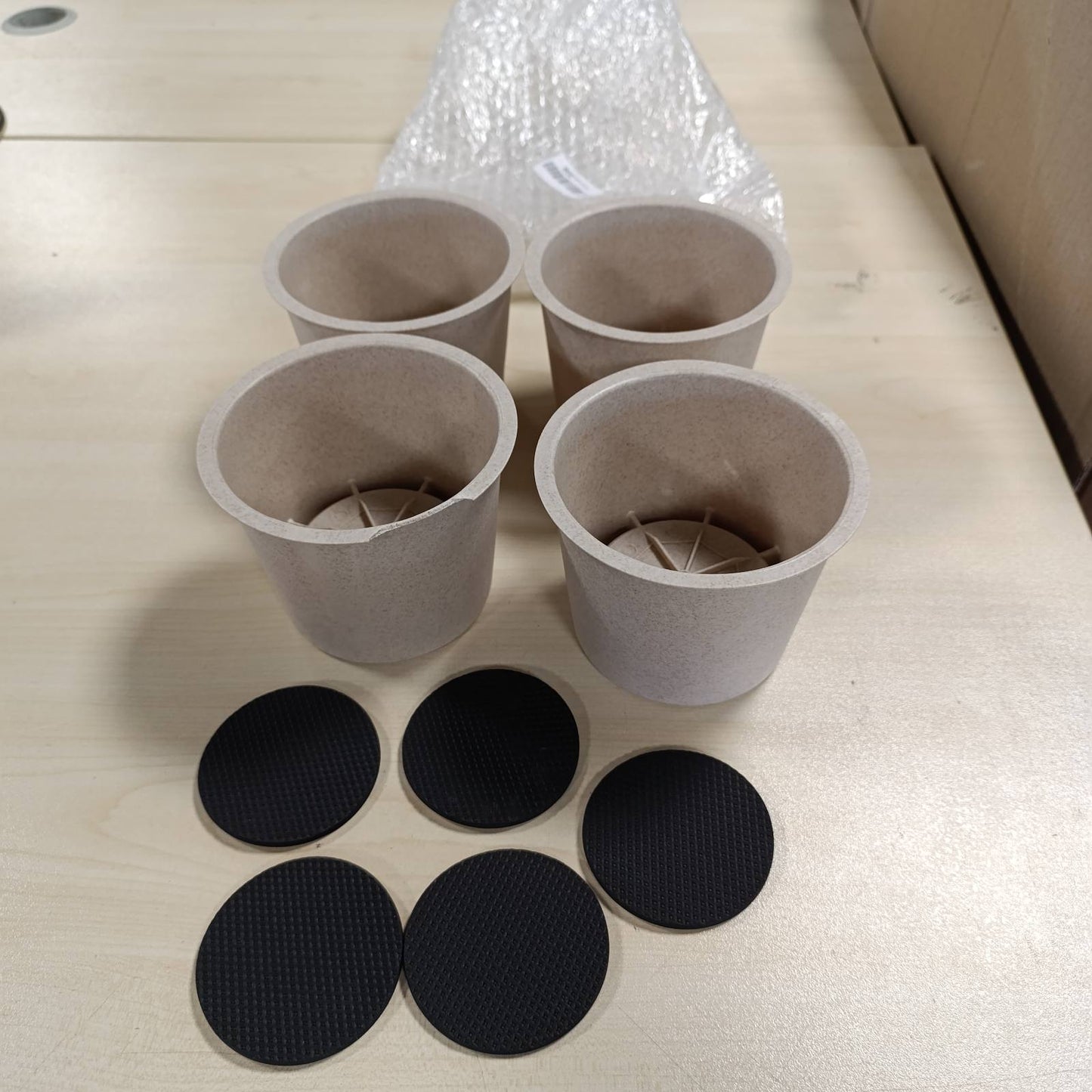 288746 - MIIX HOME Ngjitës shtrati prej fibre bambuje 10 cm, Set me 4 copë, Bezhë