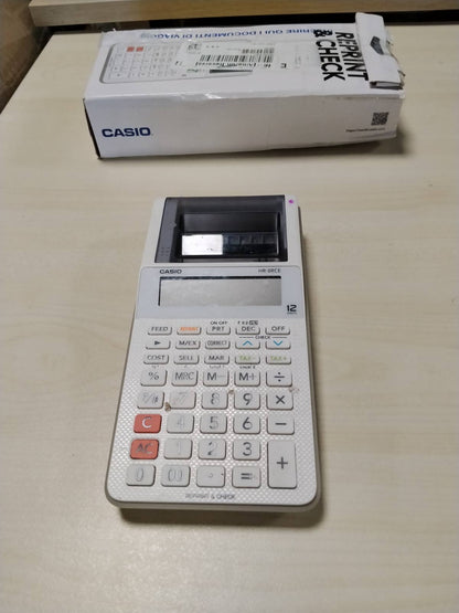 305316 - CASIO HR-8RCE-WE Kalkulator Portativ me Printim të Bardhë, i Bardhë