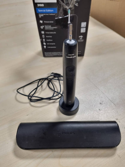 307324 - PHILIPS Furçë dhëmbësh elektrike sonike Sonicare 3100, sensor presioni dhe kohëmatës, çantë udhëtimi, e zezë, HX3673/14