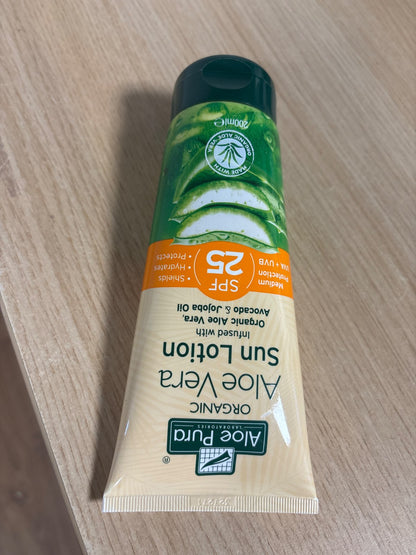 321574 - ALOE PURA Losion mbrojtës nga dielli Aloe Vera SPF 25, Natyral, Vegjetarian, Pa mizori, Pa parabene dhe SLS, 200 ml