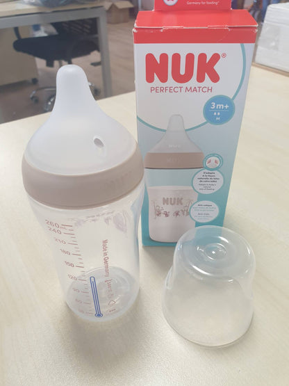 321760 - NUK Shishe për foshnje Perfect Match | 3+ muaj | 260 ml | Antikolike | PP | Tregues temperaturës | Pako 1 copë