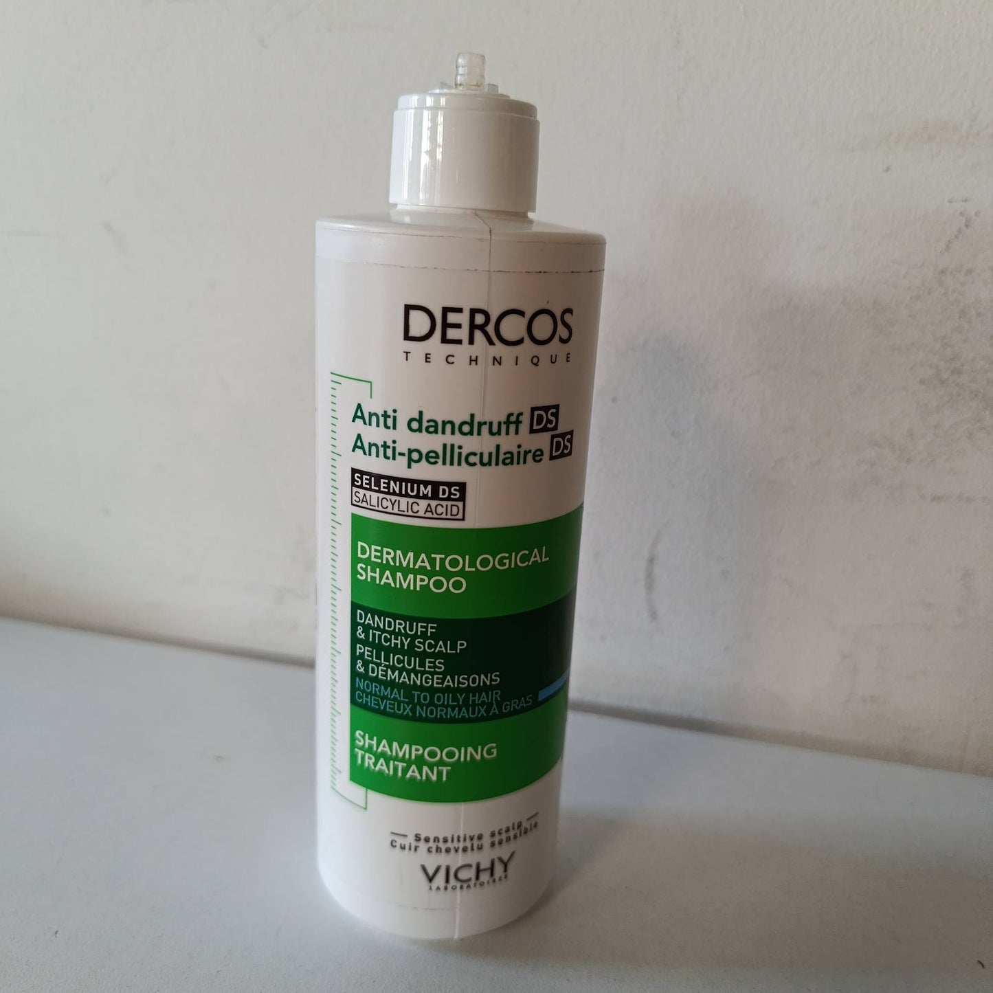 271829 - VICHY Shampo Dercos DS 390ml - Anti-Zbokth, për Flokë Normalë deri në Yndyrë, me Disulfid Seleni dhe Acid Salicilik