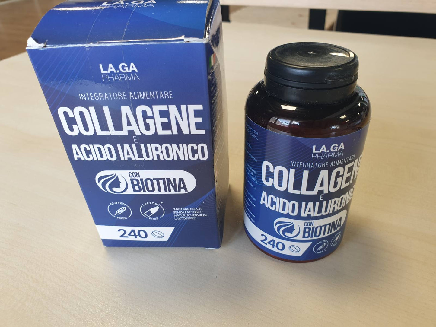 272145 - Kolagjen dhe Acid Hialuronik me Biotinë 240 Tableta 2000 mg me Zink, CoQ10 dhe Vitamina C + E për Flokë, Lëkurë, Thonj dhe Kyçe, Prodhuar në Itali