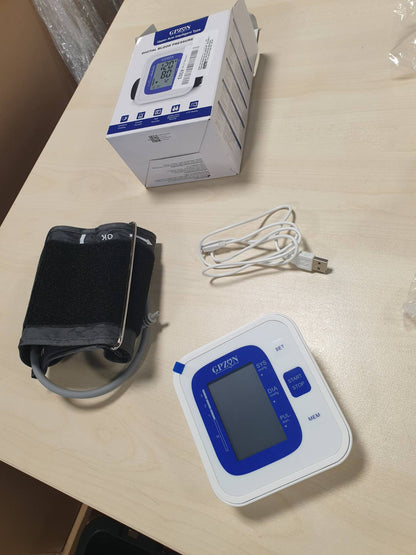 271733 - GPZON Matës i tensionit të gjakut B26, Kit automatik për presionin e lartë të gjakut, i bardhë/blu, Gjerësi manshete 22-40 cm