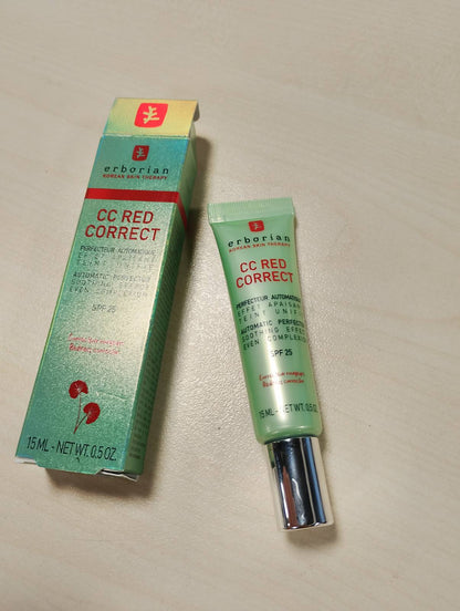 271667 - ERBORIAN Krem me Ngjyrë CC Red Correct, 15 ml, anti-redundancë, SPF 25, trajtim kozmetik korean
