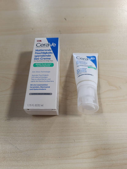 271815 - CeraVe, Xhel-krem hidratues matues, Për lëkurë të yndyrshme, Me acid hialuronik, ceramide dhe niacinamide, 52 ml