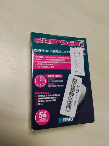 290462 - GRIPDENT Tableta Dezinfektuese 54 - Dezinfekton dhe zbardh protezat, kafshimet, mbrojtëset e gojës, pajisjet ortodontike