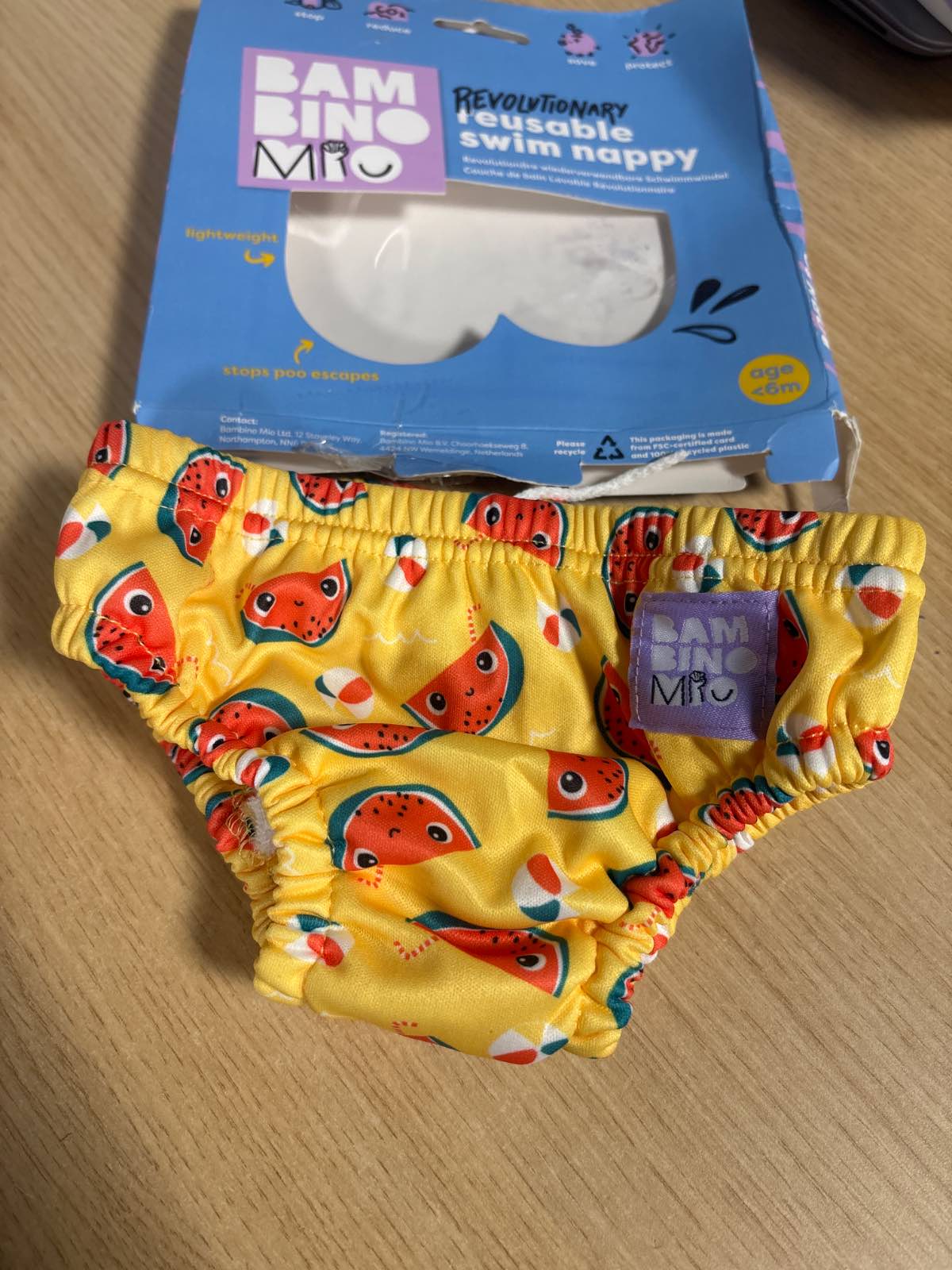 295040 - Pelenë noti e ripërdorshme Bambino Mio për bebe dhe fëmijë të vegjël, për djem dhe vajza, ngjyrë pjepër e butë, madhësia S, për bebe nën 6 muaj.
