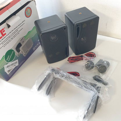 309911 - PYLES Altoparlant i jashtëm 3.5" i zi, 200W, i papërshkueshëm nga moti, dizajn kompakt për përdorim të jashtëm