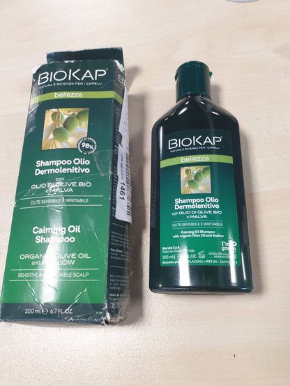303589 - BIOKAP BELLEZZA SHAMPO, 200 ml, për skalp të ndjeshëm, vaj ulliri, ekstrakt organik