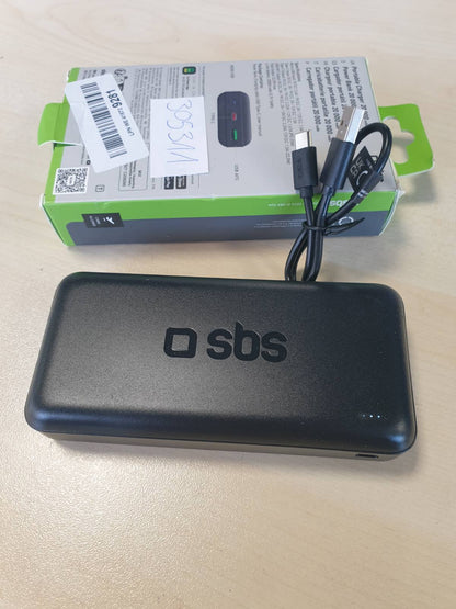 305311 - SBS PowerBank 20K i Shpejtë, 20,000 mAh, Karikim i Shpejtë 20 W, USB-C, USB-A, për iPhone, iPad, Samsung