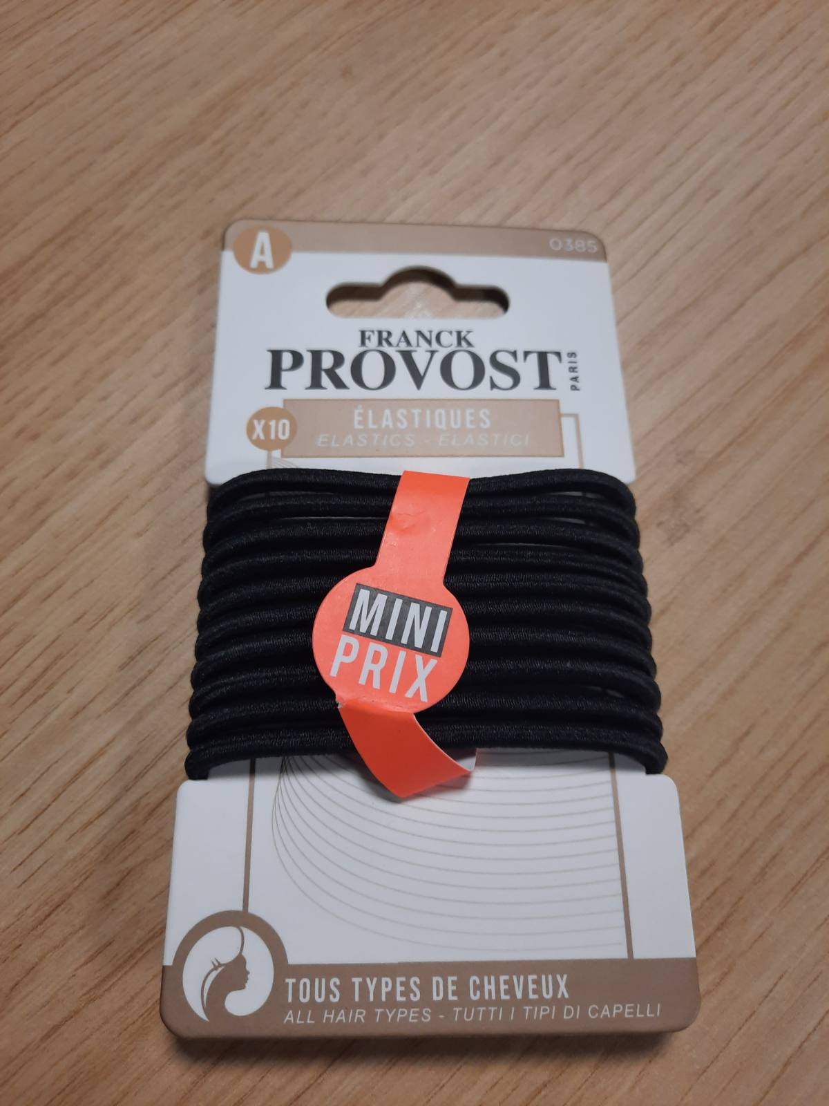 309395 - Franck Provost - Shirita elastikë Medium, 10 copë, të zinj, gome, lidhëse flokësh