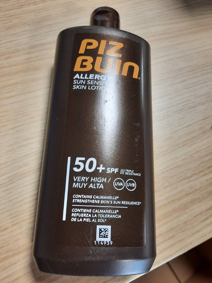 307690 - PIZ BUIN Locion Allergy për lëkurë të ndjeshme nga dielli SPF 50 (400 ml), krem mbrojtës nga dielli për trupin me SPF 50, mbrojtje shumë e lartë nga dielli për lëkurë të ndjeshme, locion trupi me filtra UVA/UVB