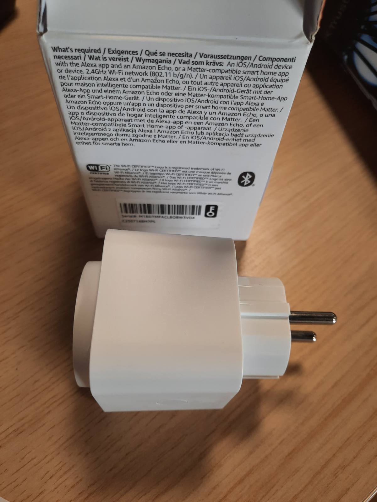 322500 - AMAZON BASICS Prizë inteligjente, e pajtueshme me Matter, Amazon Alexa, Google Home, Apple HomeKit, Wi-Fi 2.4 GHz, e bardhë, pako me 1