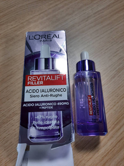 321306 - L'OREAL PARIS Serum për fytyrën kundër rrudhave, 30 ml, Për të gjitha llojet e lëkurës, Veprim mbushës dhe hidratues, I pasuruar me HA dhe PDRN
