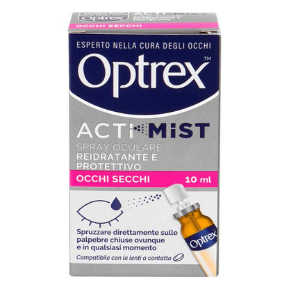 306528 - OPTREX ActiMist 2 në 1, Pika spreji për sytë, 10 ml, hidratuese dhe mbrojtëse me ekstrakte natyrale për sy të kuq, të irrituar dhe të ënjtur