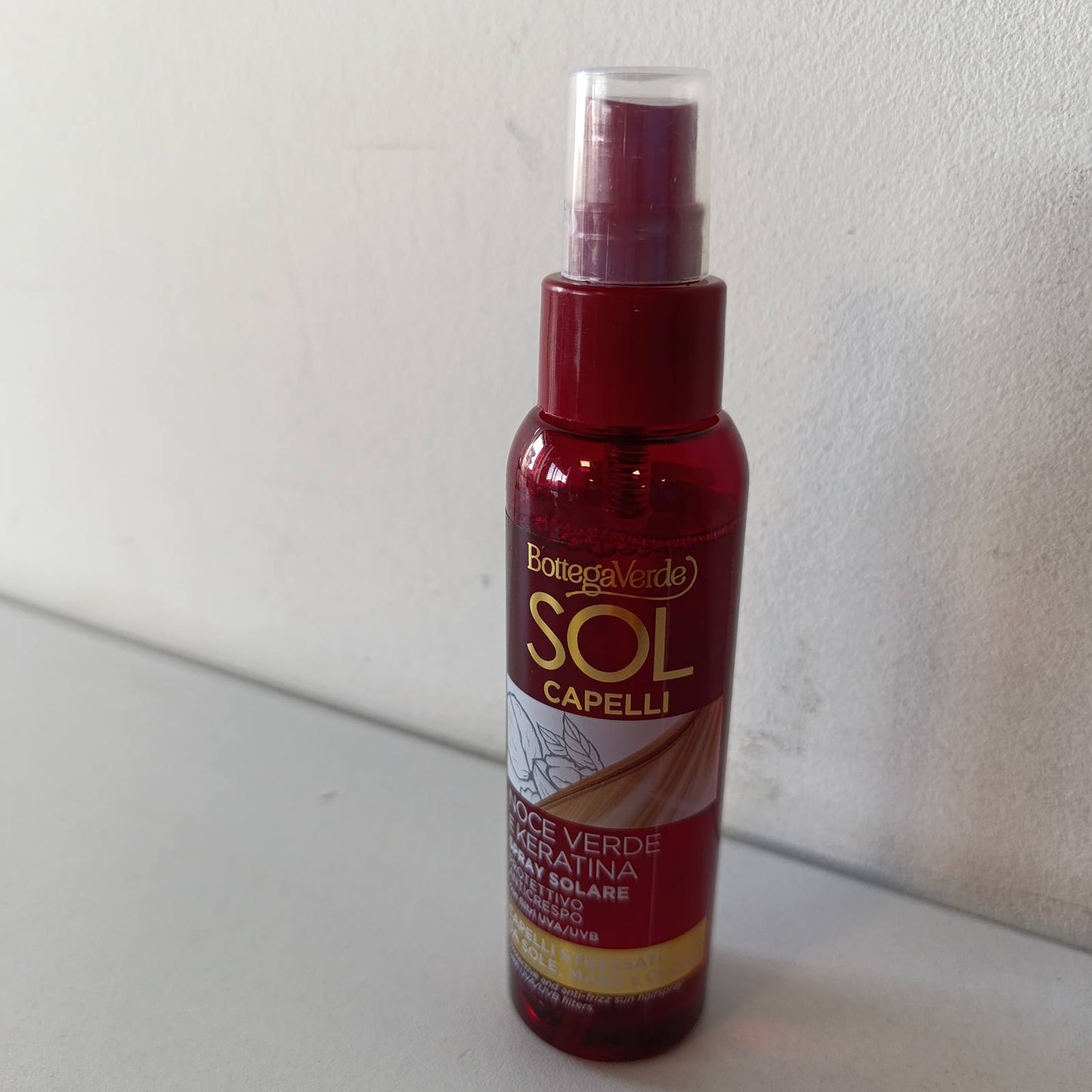 321826 - BOTTEGA VERDE - Sprej Mbrojtës Sol Capelli, 100 ml, me Vaj Arre të Gjelbër dhe Keratinë, Filtra Diellorë UVA/UVB