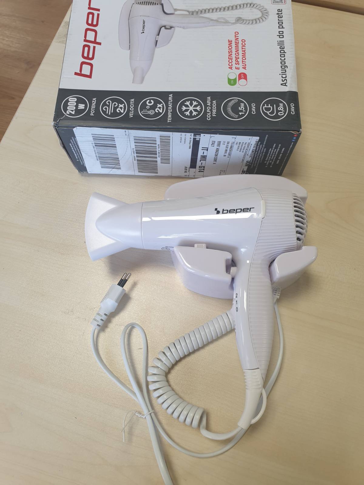 321204 - BEPER Tharëse muri 40,490 2000 W, telefon muri me kabllo 2 metra të gjatë