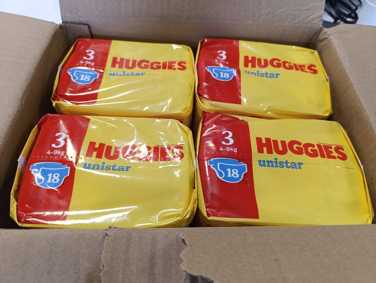 307622 - HUGGIES Pelena Unistar Madhësia 3 (4-9 kg), Pako me 72 copë