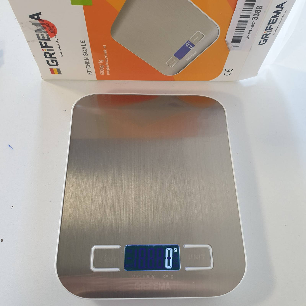 335327 - GRIFEMA Peshore Kuzhine GA2002 me Ekran LED 1-5000g, Çelik Inoks