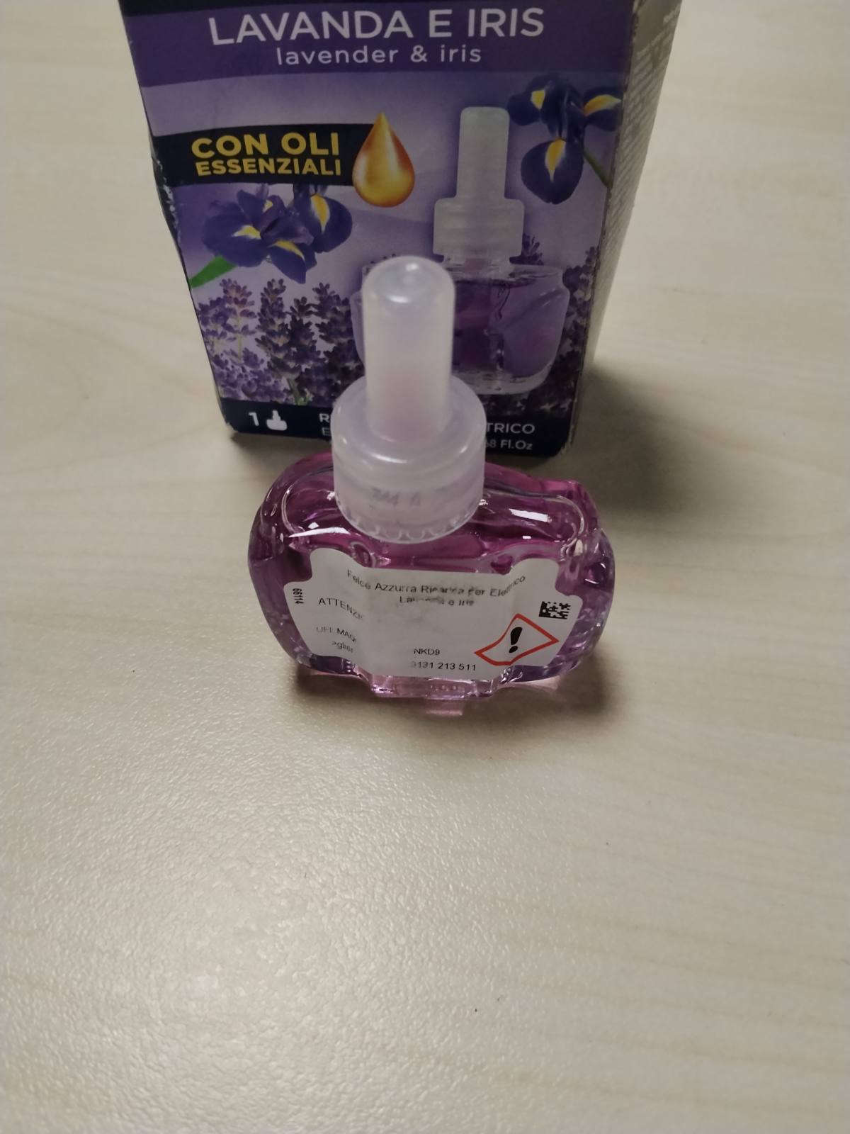 321944 - FELCE AZZURRA - Pako mbushëse për difuzor elektrik dhome, livando dhe iris, aromë e lehtë dhe e rregullueshme për difuzorë, 20 ml, freskues ajri për 75 ditë