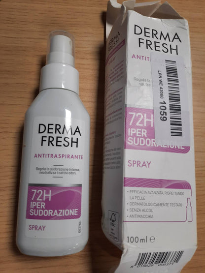 297633 - DERMAFRESH 72H Deodorant Antidjersitës, Sprej - 100 ml