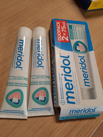 322077 - MERIDOL Pastë dhëmbësh për mbrojtjen e mishrave të dhëmbëve - 2x75ml