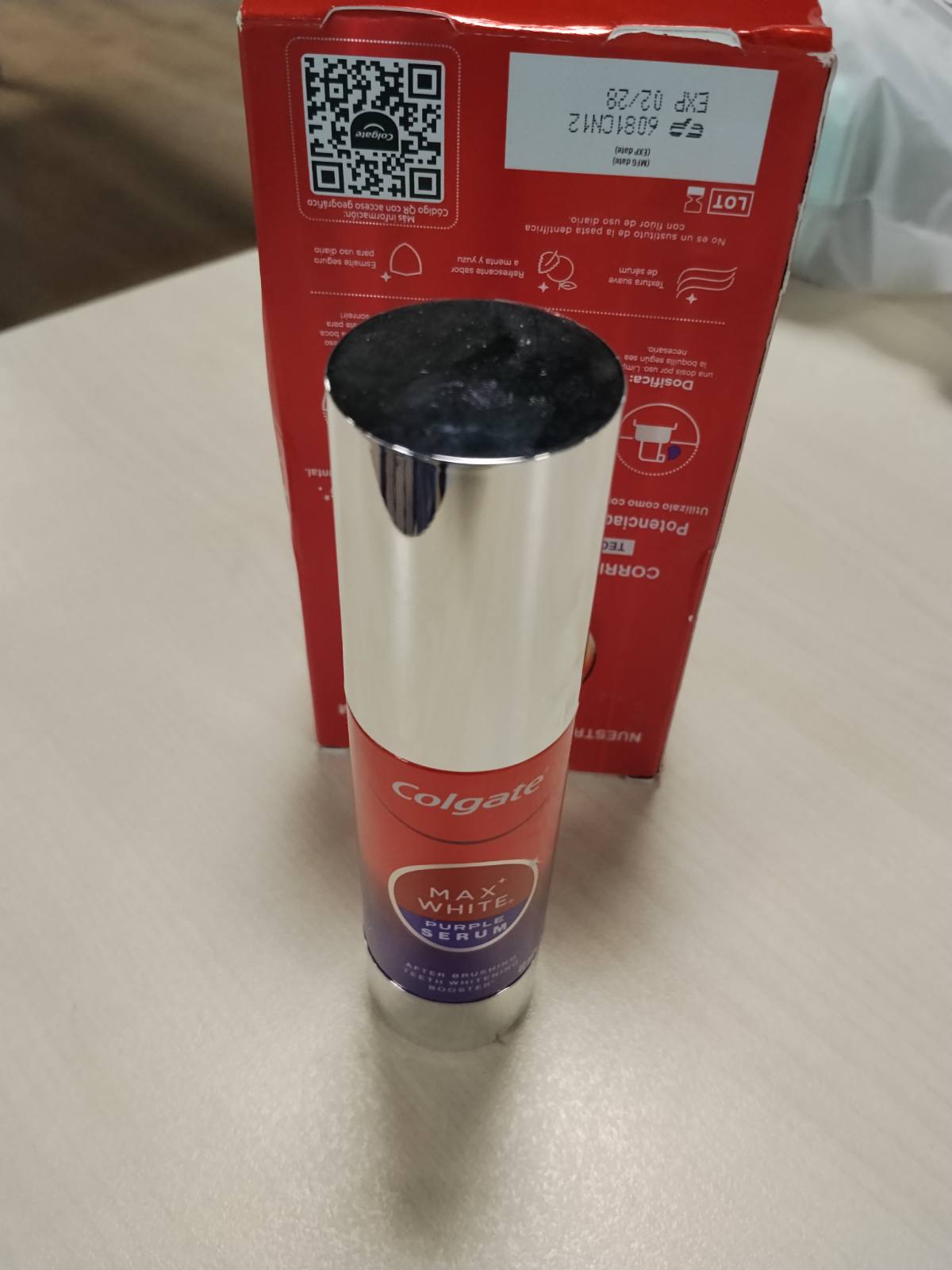 307697 - COLGATE Max White Purple Serum, 40ml, përforcues i zbardhjes së menjëhershme të dhëmbëve