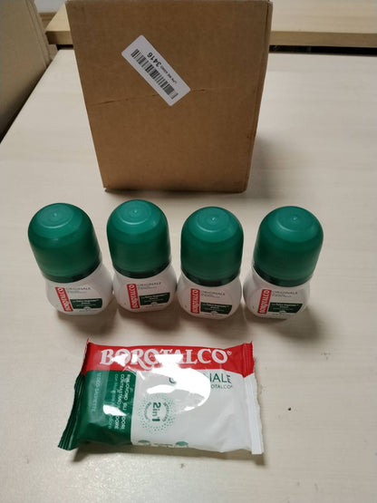297092 - BOROTALCO Kit me 4 Deodorantë dhe Peceta Deodoruese Roll-On, 4x150 ml, 12 Peceta