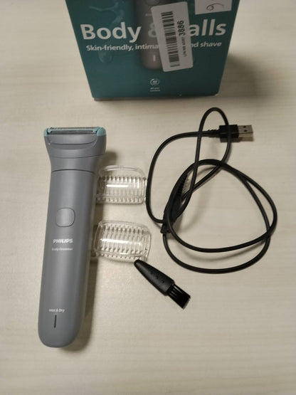 289686 - PHILIPS Bodygroom seria 3000, Makinë prerëse me mbrojtje të trefishtë, 100% rezistente ndaj ujit, 80 minuta jetëgjatësi baterie, Modeli BG3480/15