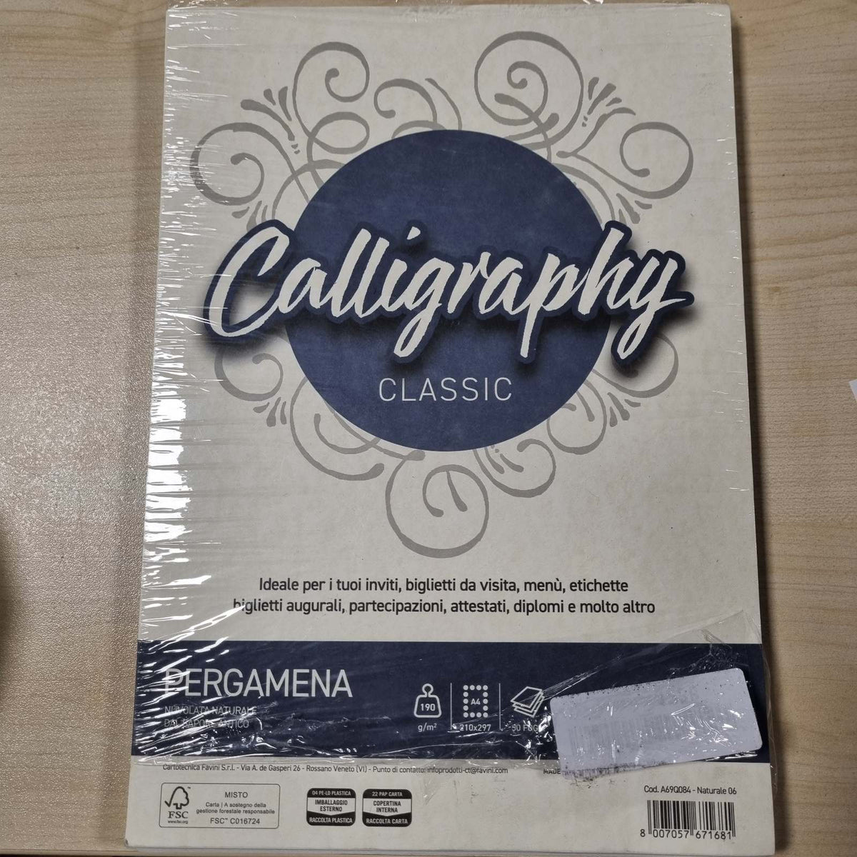 310453 - FAVINI A69Q084 PERGAMENË E LËMUAR KALIGRAFIE