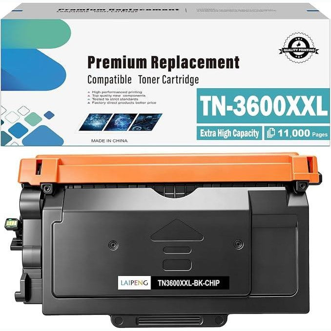 322133 - TN-3600XXL TN3600XXL – Toner i zi, 11,000 faqe, kompatibil për printerët Brother HL-L5210, HL-L5215, HL-L6210, HL-L6410, HL-L6415, MFC-L5710, MFC-L5715, MFC-L6710, MFC-L6910, MFC-L6915, MFC-EX910 dhe DCP-L5510.
