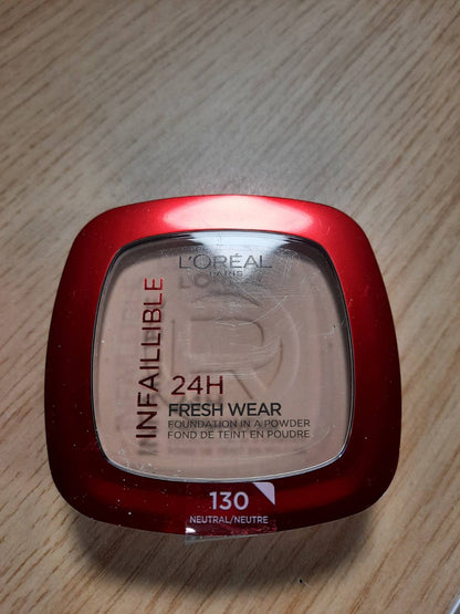 303455 - L'Oréal Paris Fondatinë pudre Infallible 24H Fresh Wear, ngjyrë bezhë 130, 9g