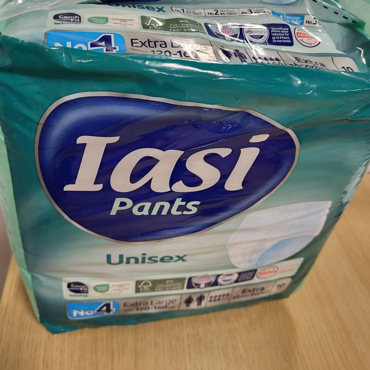303543 - IASI UNISEX Pantallona me Mbrojtje të Lartë, 10 të brendshme thithëse, Thithje EXTRA, Madhësia XL, 10 njësi