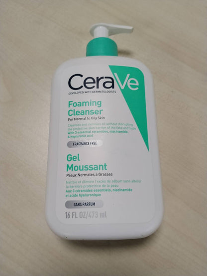 336389 - CERAVE Pastrues me xhel shkumë 473 ml, Pastrues i butë për fytyrën, Teksturë xheli shkumë, Ceramide dhe acid hialuronik, Lëkurë normale deri e kombinuar, Pa aromë