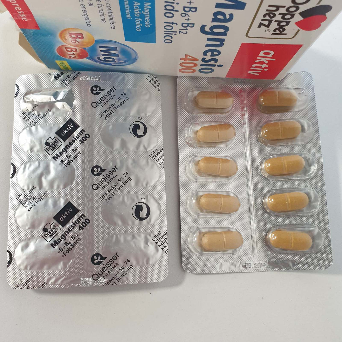 337099 - DOPPELHERZ Shtesë magnezi 400 mg, 19 tableta, Vegane