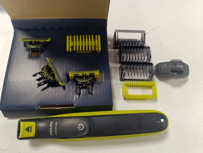335964 - PHILIPS Prerës elektrik autentik për mjekër OneBlade 360, për fytyrën dhe trupin, makinë rroje dhe furçë, 3 tehe 360, 3 krehër mjekre (1, 3, 5 mm), 1 komplet trupi, QP2824/31