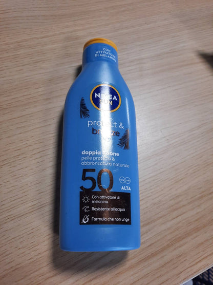 303665 - NIVEA SUN Protect & Bronze Sun Milk, SPF 50, 200 ml, për nxirje të artë dhe intensive