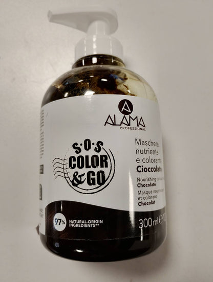 336996 - ALAMA PROFESSIONAL | SOS Color&Go - Maskë shumëngjyrëshe reflektuese dhe rigjallëruese, çokollatë, 300 ml