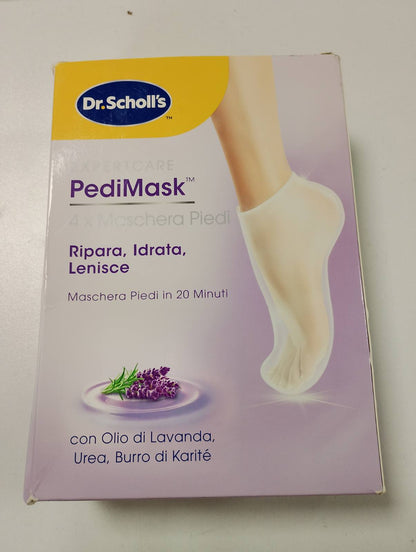 336735 - DR. SCHOLL Maska për këmbët me vaj livandoje, çorape hidratuese, 4 palë, riciklueshme