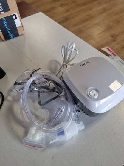 336002 - BEURER IH 18 Inhalator, pajisje thithjeje për ftohjet dhe sëmundjet e frymëmarrjes, nebulizator për të rritur dhe fëmijë, dizajn i bardhë, kompakt