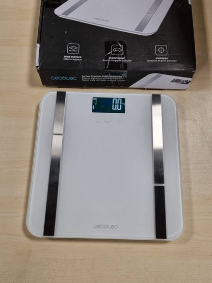 336746 - CECOTEC Peshore dixhitale për banjo Surface Precision 9400 – Platformë prej qelqi sigurie të temperuar, ekran LCD, kapacitet maksimal 180 kg